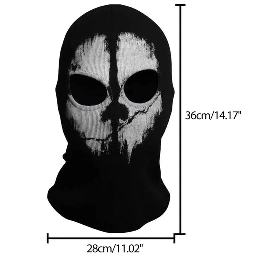 Thrilling Balaclava Mask Ghost Print For War Games Cosplay - ToylandEU