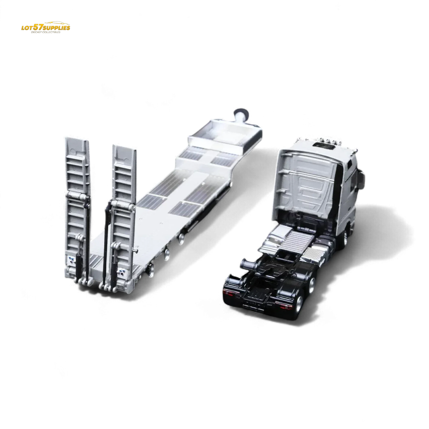 TimeMicro & Perka BENZ FLATBED TRANSPORT VEHICLE - White 1:64 - ToylandEU
