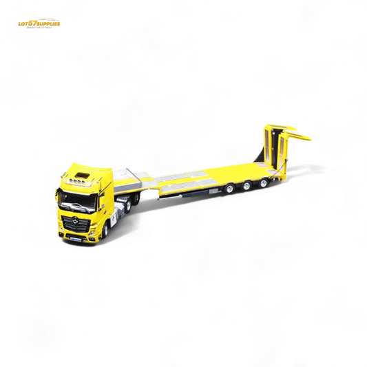 TimeMicro & Perka BENZ FLATBED TRANSPORT VEHICLE Yellow 1:64 - ToylandEU™