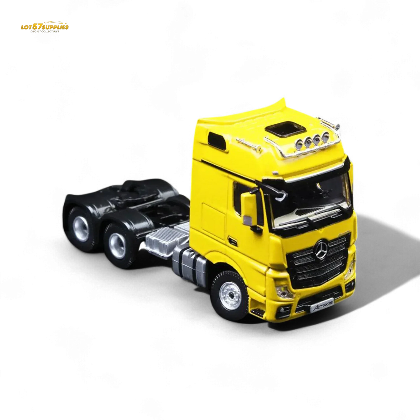 TimeMicro & Perka BENZ FLATBED TRANSPORT VEHICLE - Yellow 1/64 - ToylandEU
