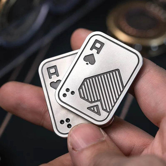 Titanium Steel Poker Push Card Fidget Spinner for Stress Relief Fun - ToylandEU