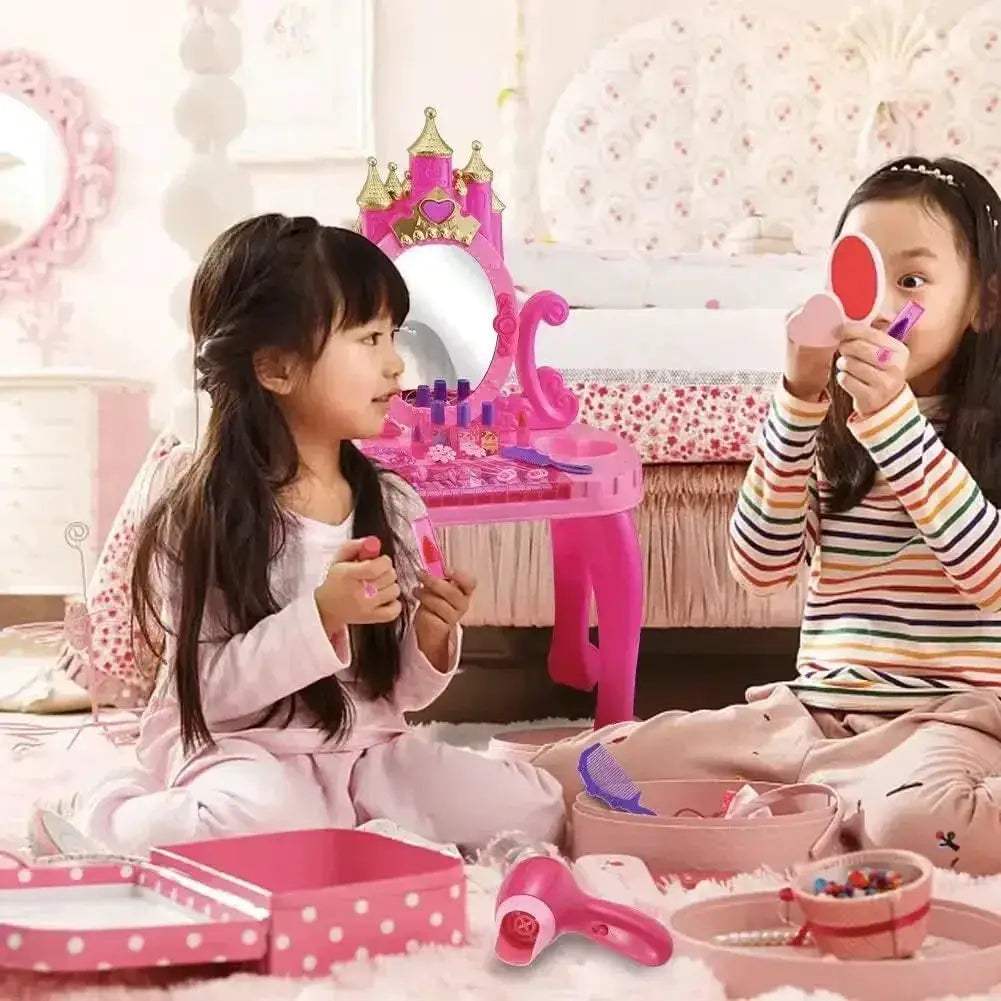 Toddler Vanity Set With Lights And Adjustable Mirror And Seat - ToylandEU