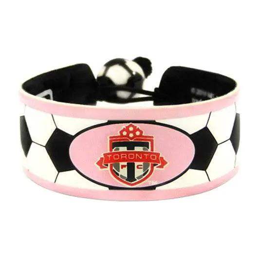 Toronto FC Pink Leather Bracelet With Ceramic Bead Detail - ToylandEU™