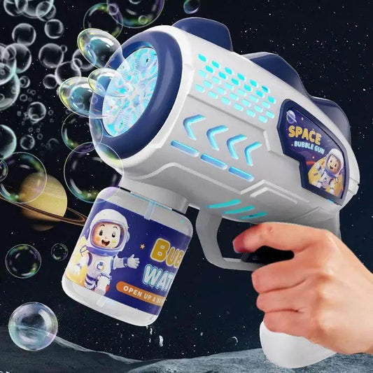 Space Astronauts Fully Automatic Bubble Gun Rocket Bubbles Machine Toy with Bubble Liquid for Kids Gift - ToylandEU™