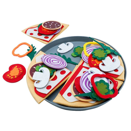 Educational Montessori Pizza Puzzle Set with Removable Toppings for Toddlers and Kids Ages 3 to 6 - ToylandEU