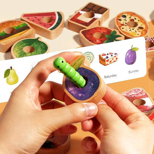 Premium Montessori Threading Toy Set with Colorful Wooden Fruits for Preschool Boys and Girls Ages 3 to 6 - ToylandEU