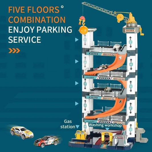 Track Parking Lot Rail Car Kids Hand-cranked 5 Layer Toy - ToylandEU™