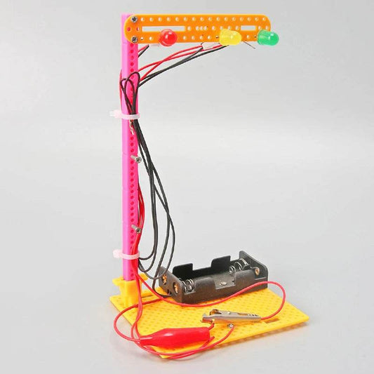 Traffic Light Model Science Toy DIY STEM Echnology Physics Bricks Kit Wooden Educational Toys For Children Kids Learning Toy - ToylandEU