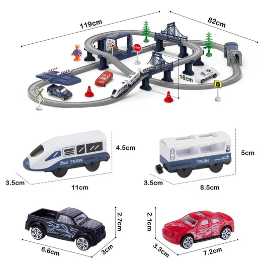 Train Set Toys, 66 Pcs Electric Train With Track Set - ToylandEU