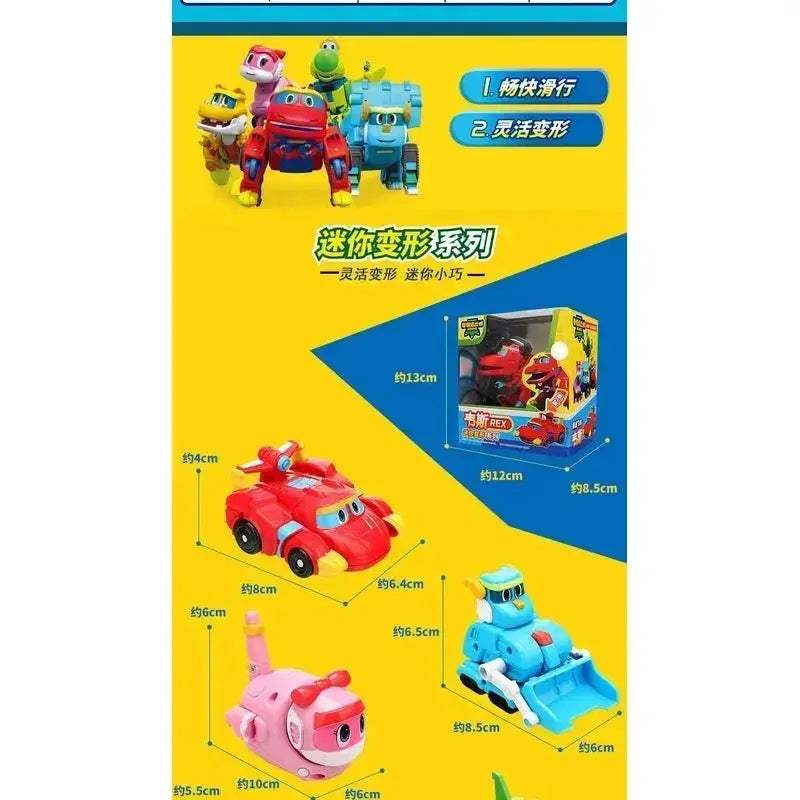 Transforming Dinosaur Action Figures 5 Pack ABS Plastic - ToylandEU