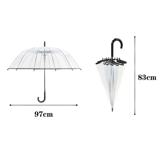 Transparent Kids Umbrella With Long Handle Automatic Rain Shield - ToylandEU