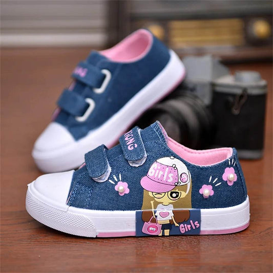 Trendy Cartoon Canvas Sneakers for Girls – Stylish & Comfy Footwear - ToylandEU
