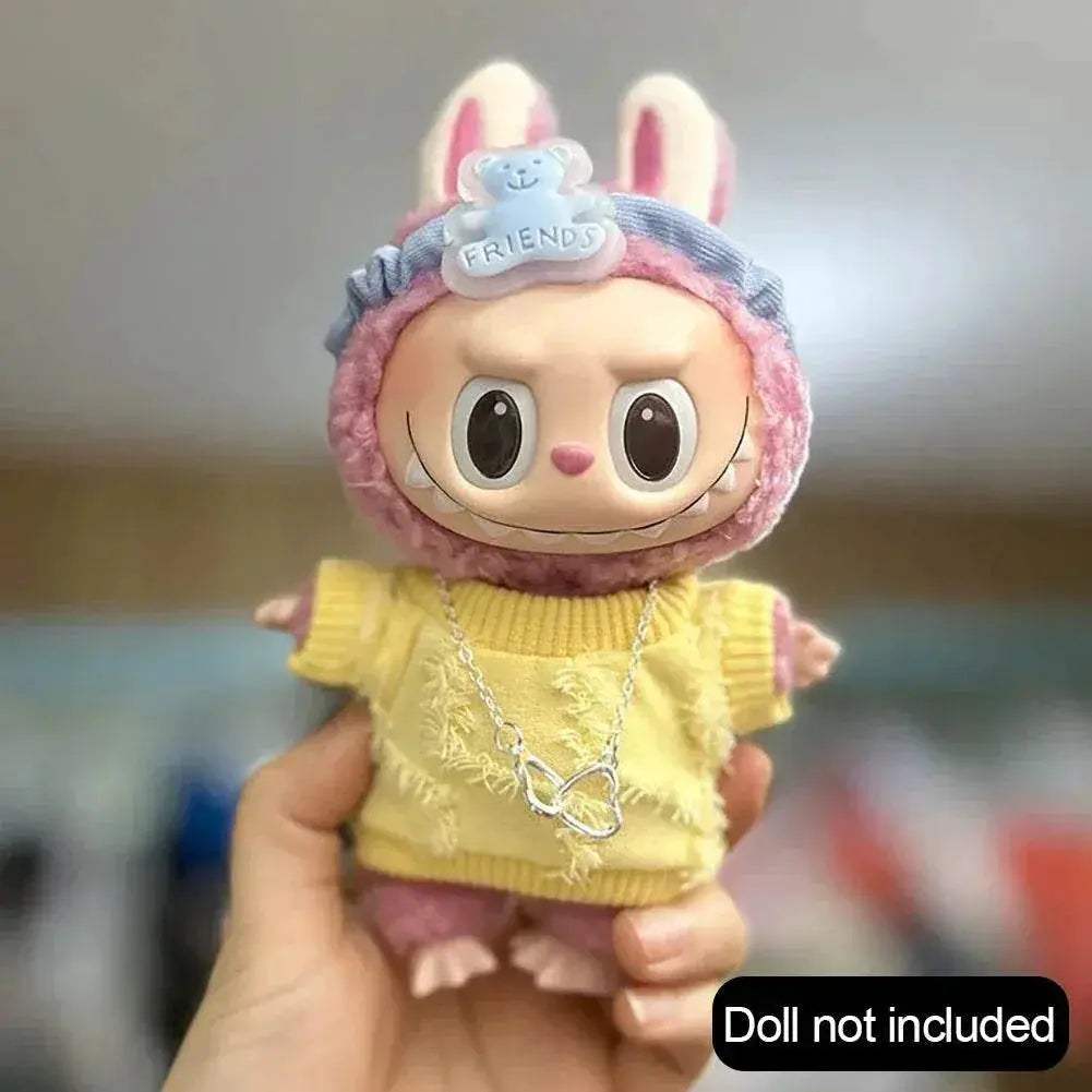 Trendy Mini Clothes Set for 17cm Labubu Plush Doll with Multiple Style Options - ToylandEU