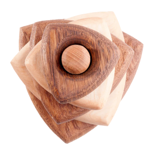 Triangle Wooden Stacking Toy Oak And Maple Two Tone - ToylandEU