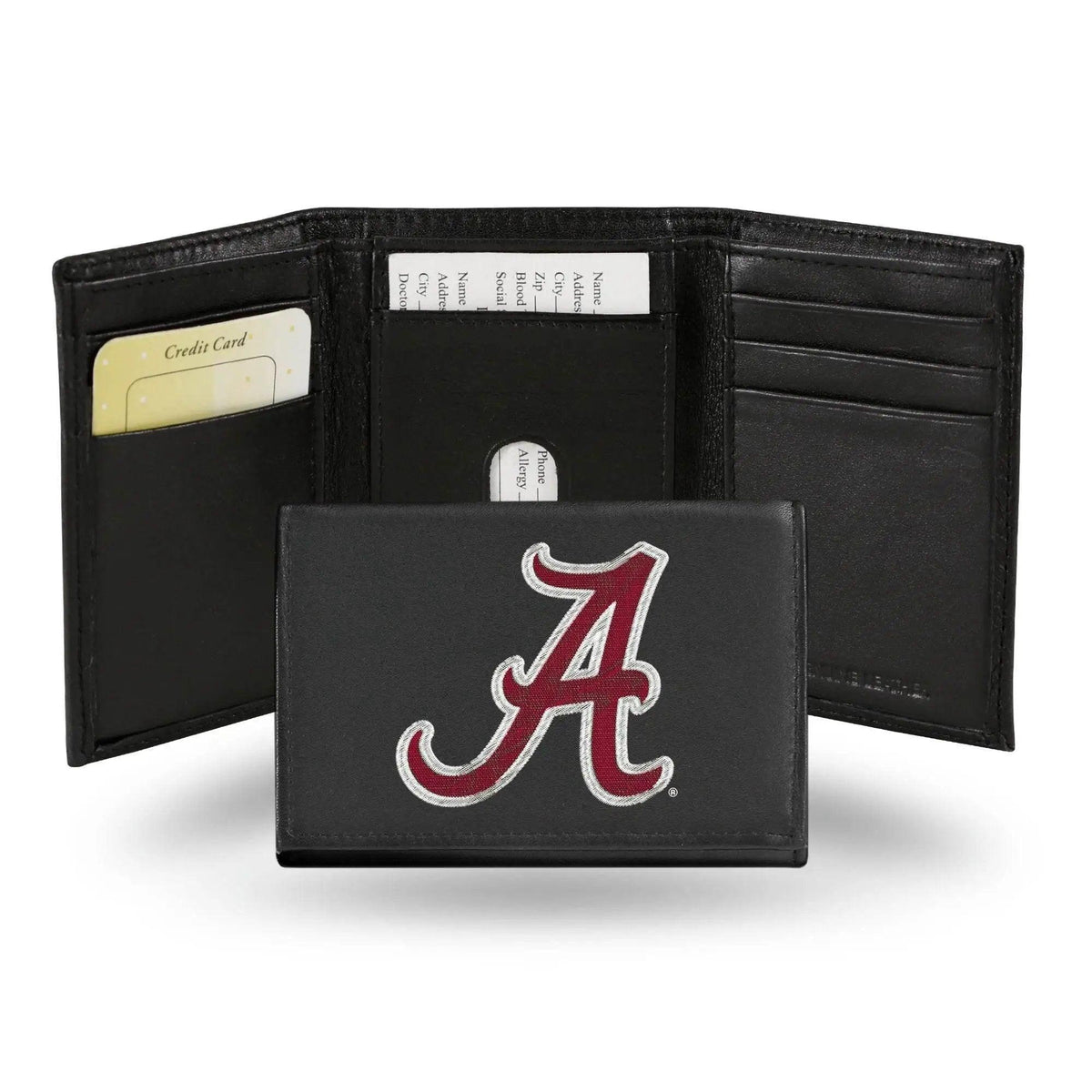 Alabama Crimson Tide Trifold Leather Wallet Embroidered - ToylandEU™