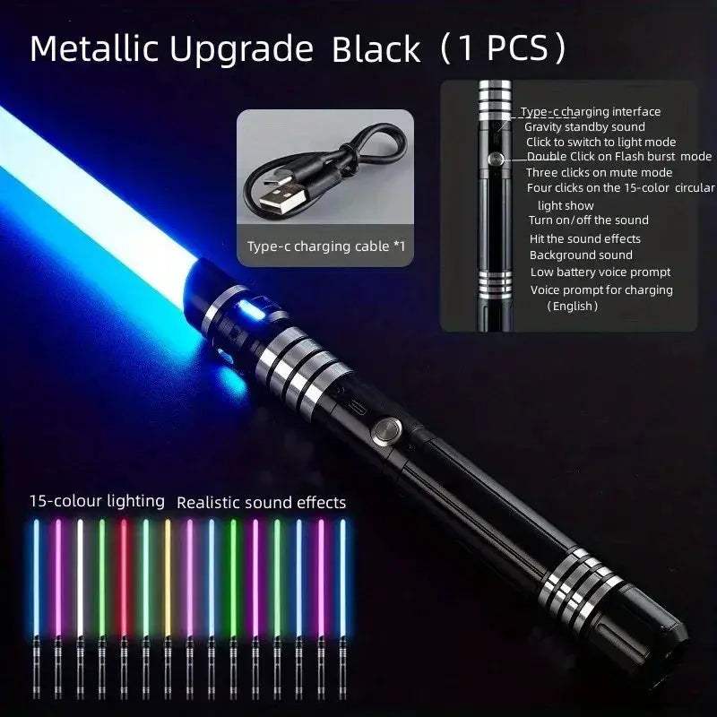 Two In One Glow Light Saber Metal Gravity Sensing Sword - ToylandEU