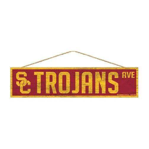 USC Trojans 4x17 Wood Avenue Sign Decorated With Team Logo - ToylandEU™