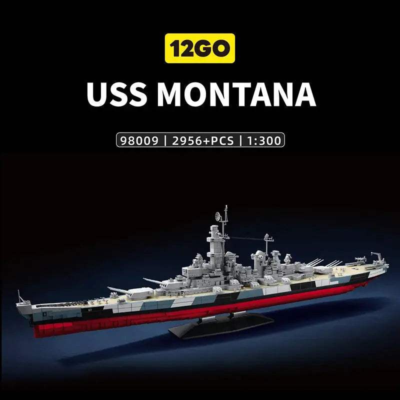 USS Colorado 1:300 Battleship Building Blocks Model Set Display Ready - ToylandEU