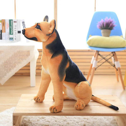 Ultra Realistic Plush Toy Sitting German Shepherd For Kids - ToylandEU