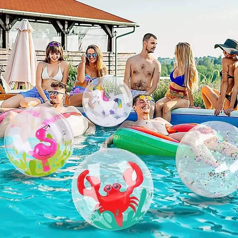 Rooxin Unicorn Swimming Pool Party Inflatable Beach Ball Pool Float Swimming Ring Summer Water Play Pool Party Accessories - ToylandEU