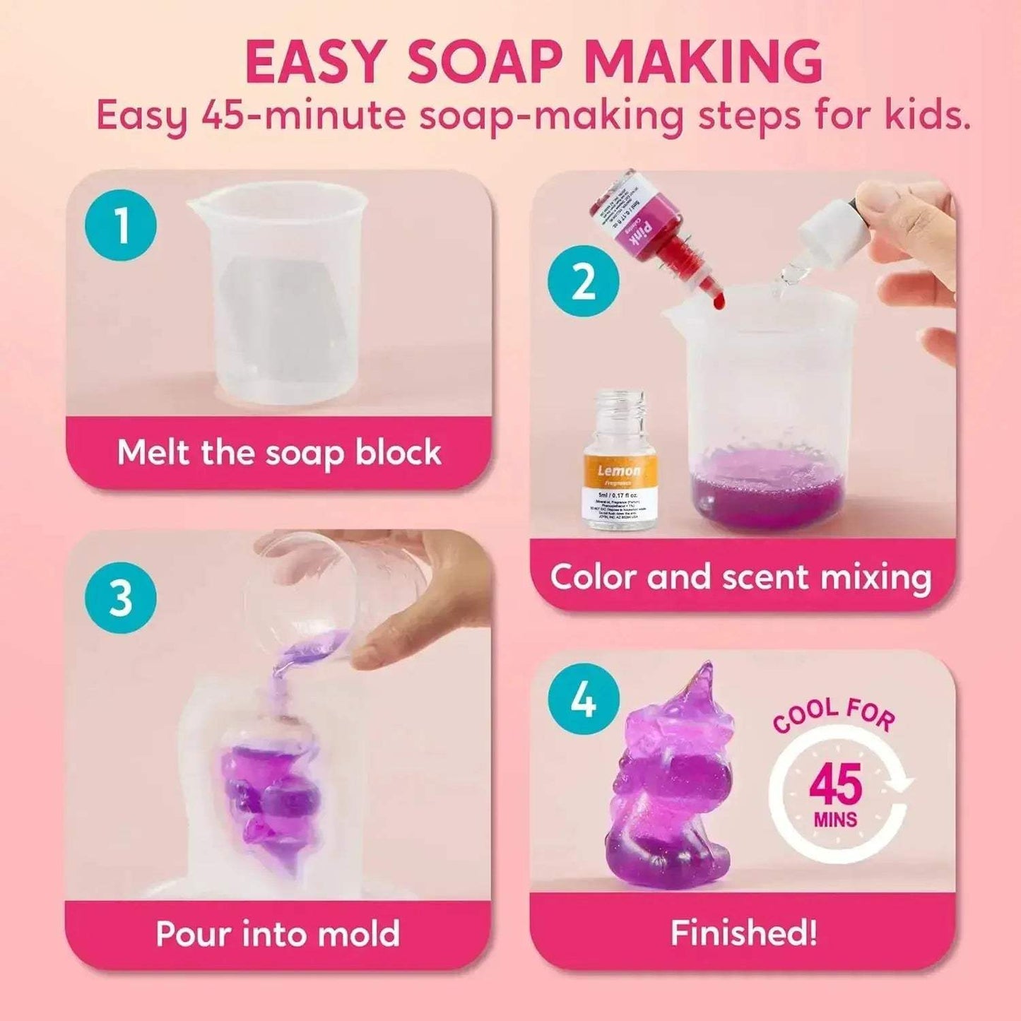 Unicorn Soap Making Kit for Kids Creative DIY STEM Fun - ToylandEU