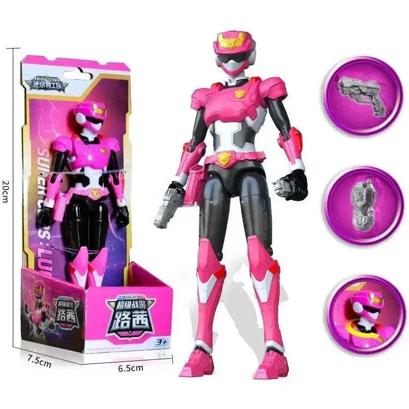 Unisex Police Transformation Action Figure Toy Robot Mini Agent Simulation Animal Theme - ToylandEU