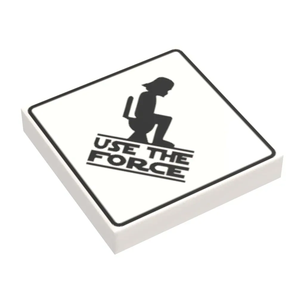LEGO Figure Restroom Sign Tile With Use The Force Humor Custom Printed 1x2 Display Tile For Figures - ToylandEU