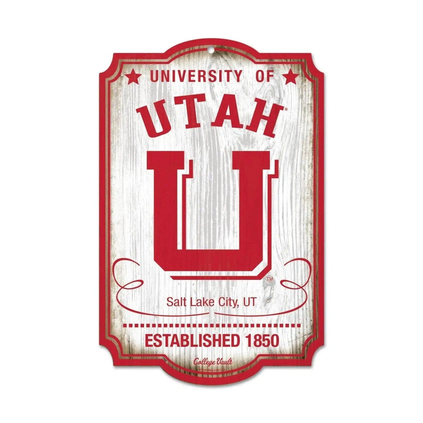 Utah Utes Wood Sign Vault 11x17 Sports Wall Accent Decor - ToylandEU™