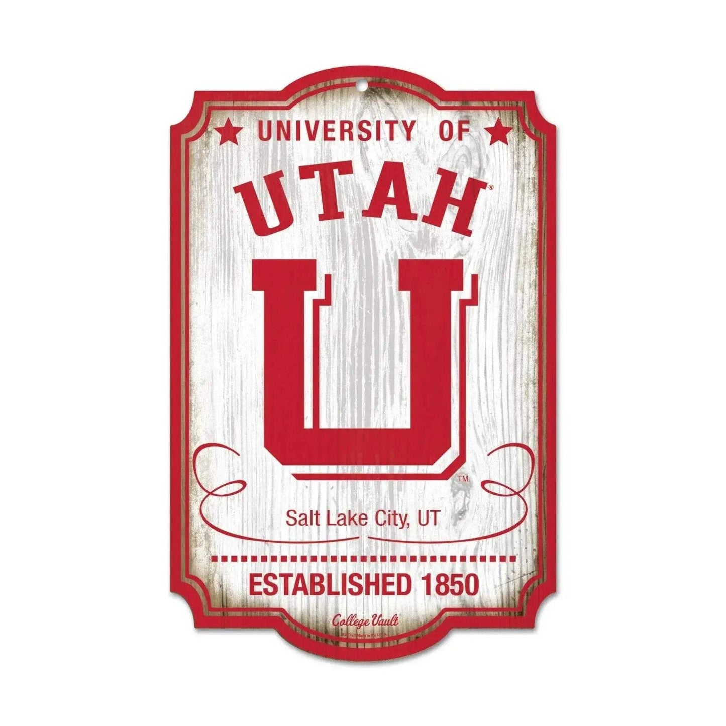 Utah Utes Wood Sign Vault 11x17 Sports Wall Accent Decor - ToylandEU™