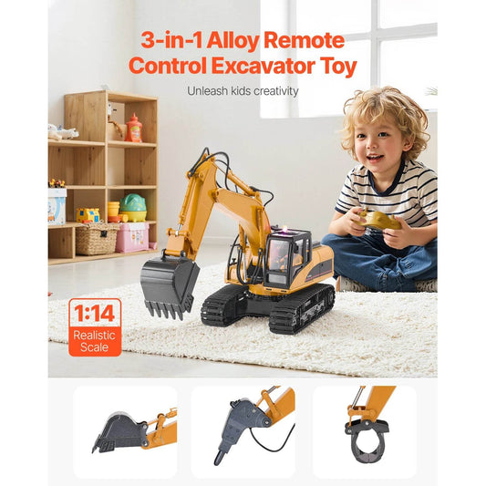 VEVOR 2.4G Remote Control Excavator Dump Truck Toy for Kids - ToylandEU