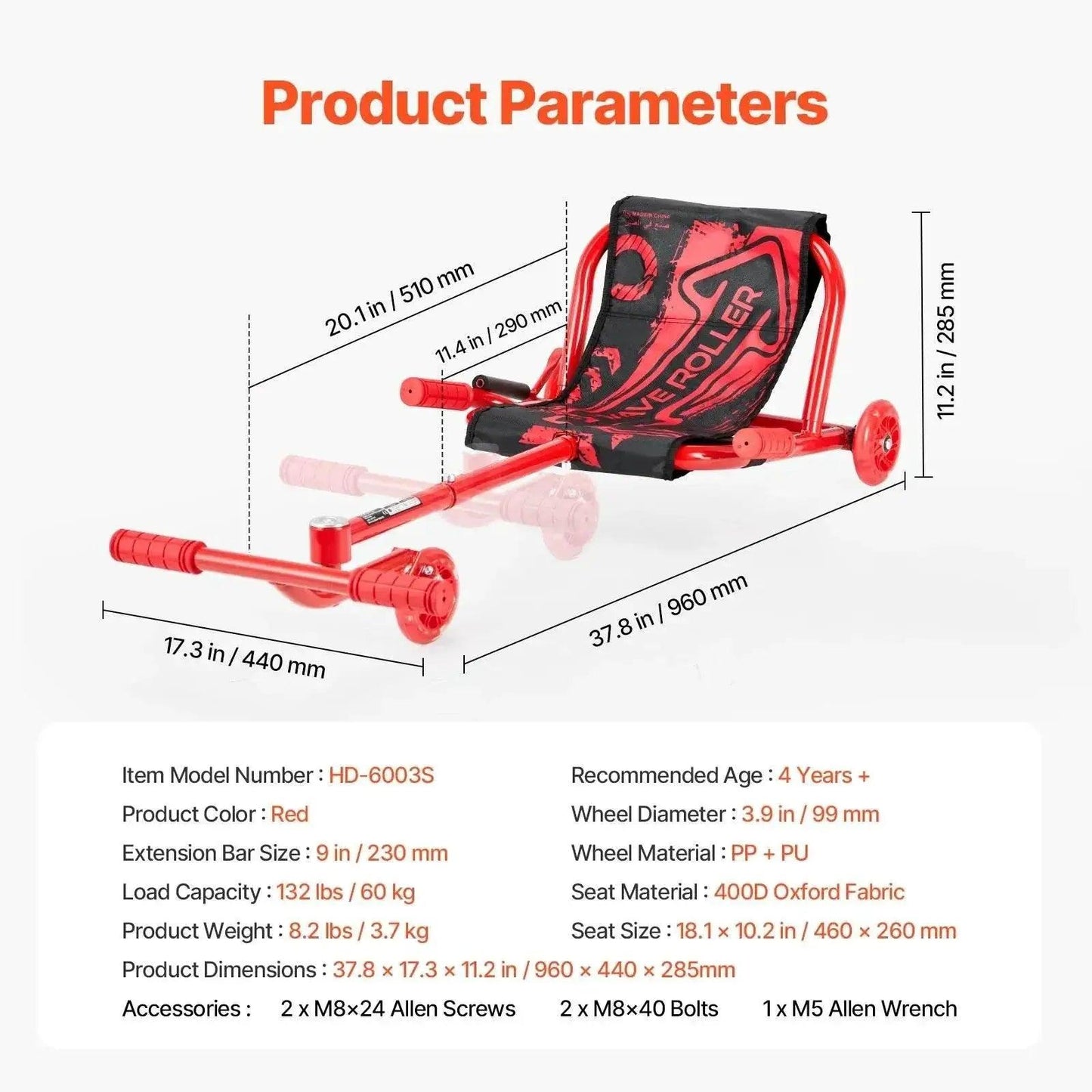 VEVOR Kids Ride on Scooter Swing for Outdoor Fun - ToylandEU™
