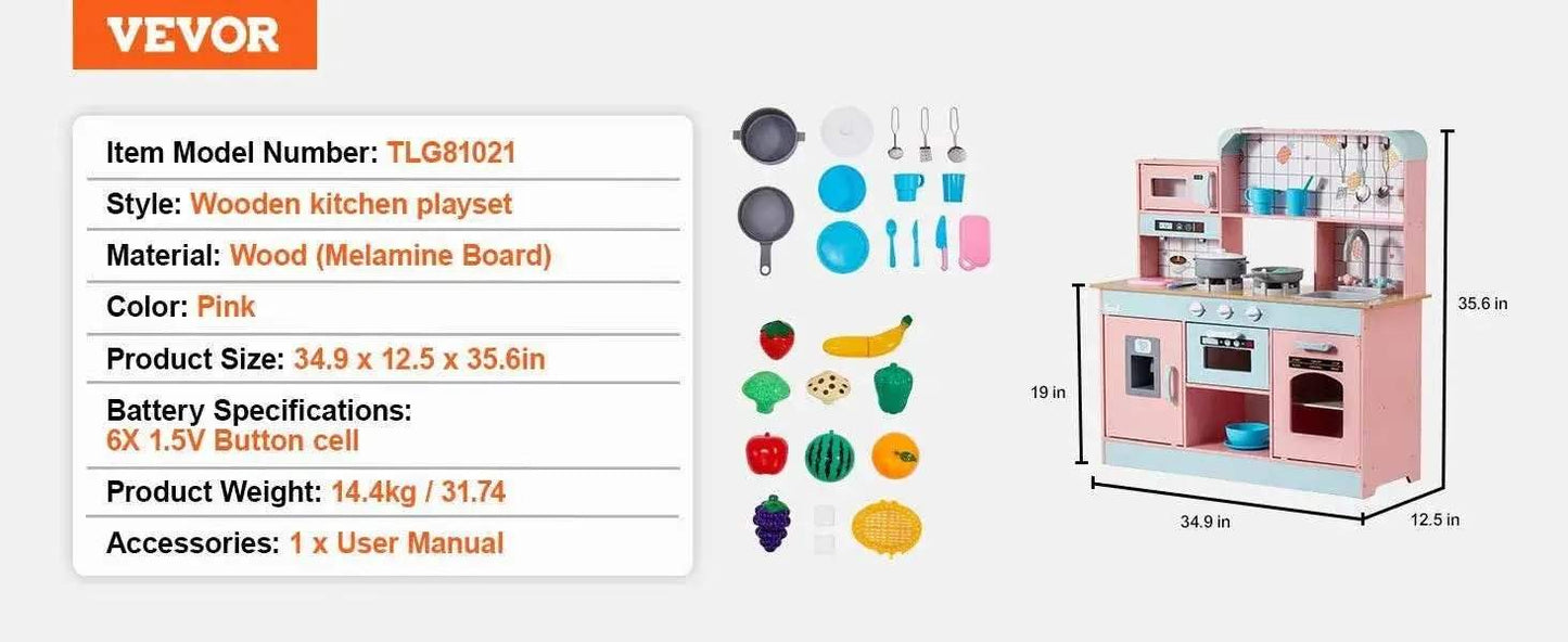 VEVOR Pretend Play Cooking Toy for Kids Chef Playset - ToylandEU™