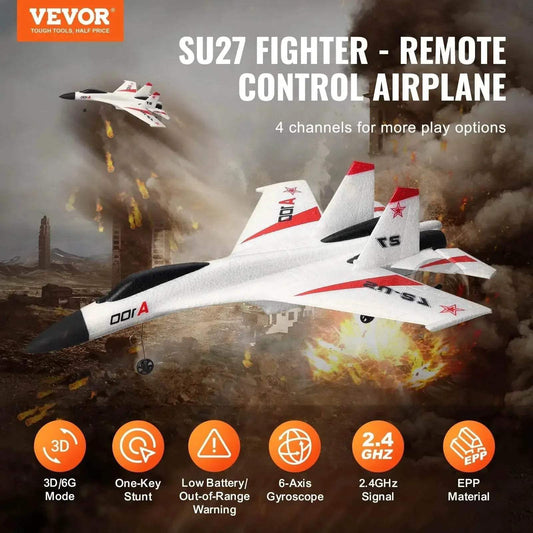 VEVOR SU27 RC Plane 2.4G Remote Control Glider with 2 Batteries - ToylandEU