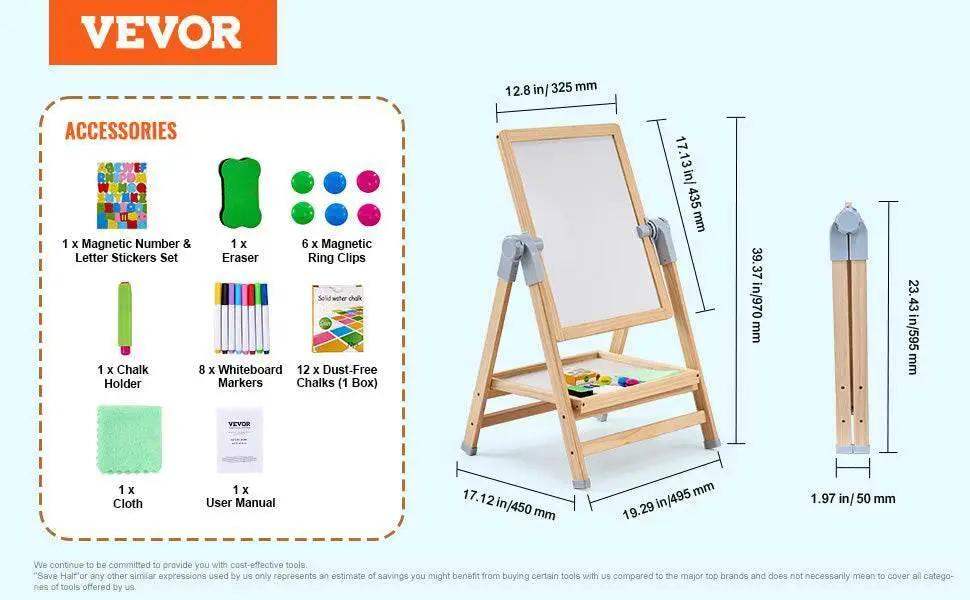 VEVOR Standing Magnetic Drawing Board Easel for Kids - ToylandEU™