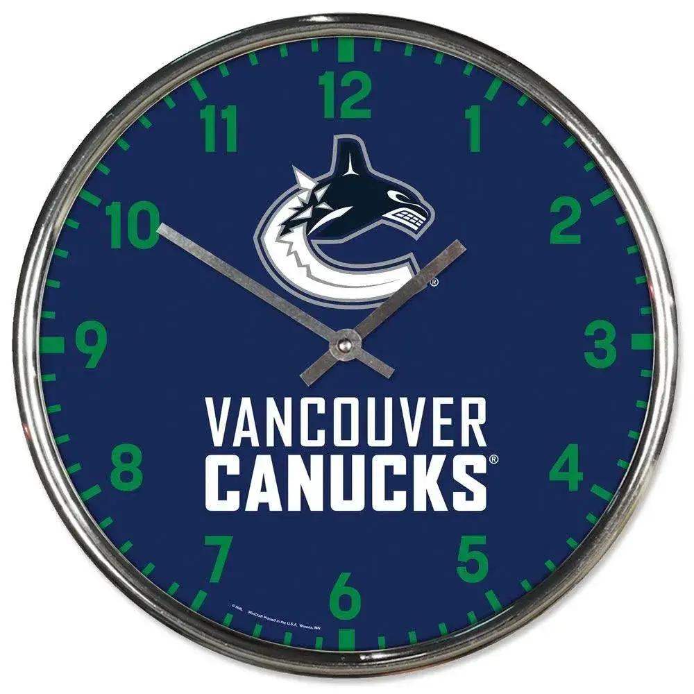 Vancouver Canucks Chrome Round Wall Clock Retro Style - ToylandEU™