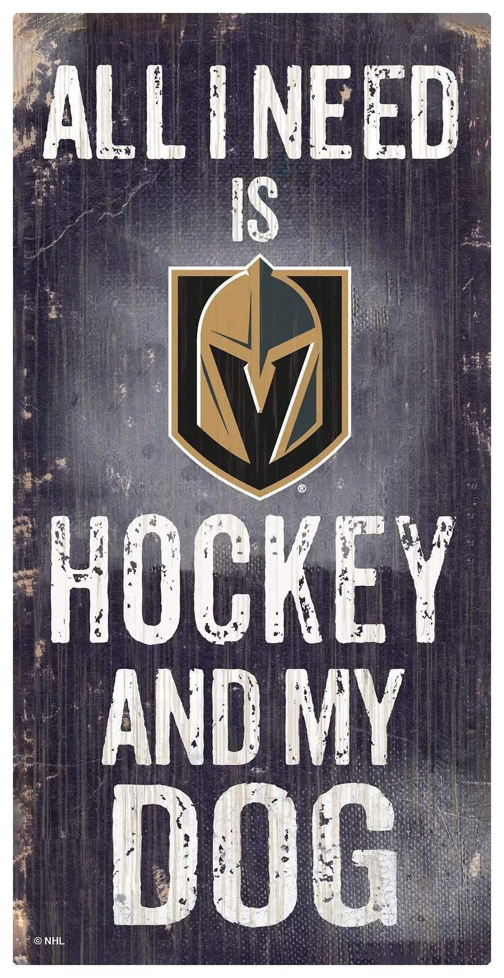 Vegas Golden Knights Wood Sign 6x12 Hockey Dog Design - ToylandEU™