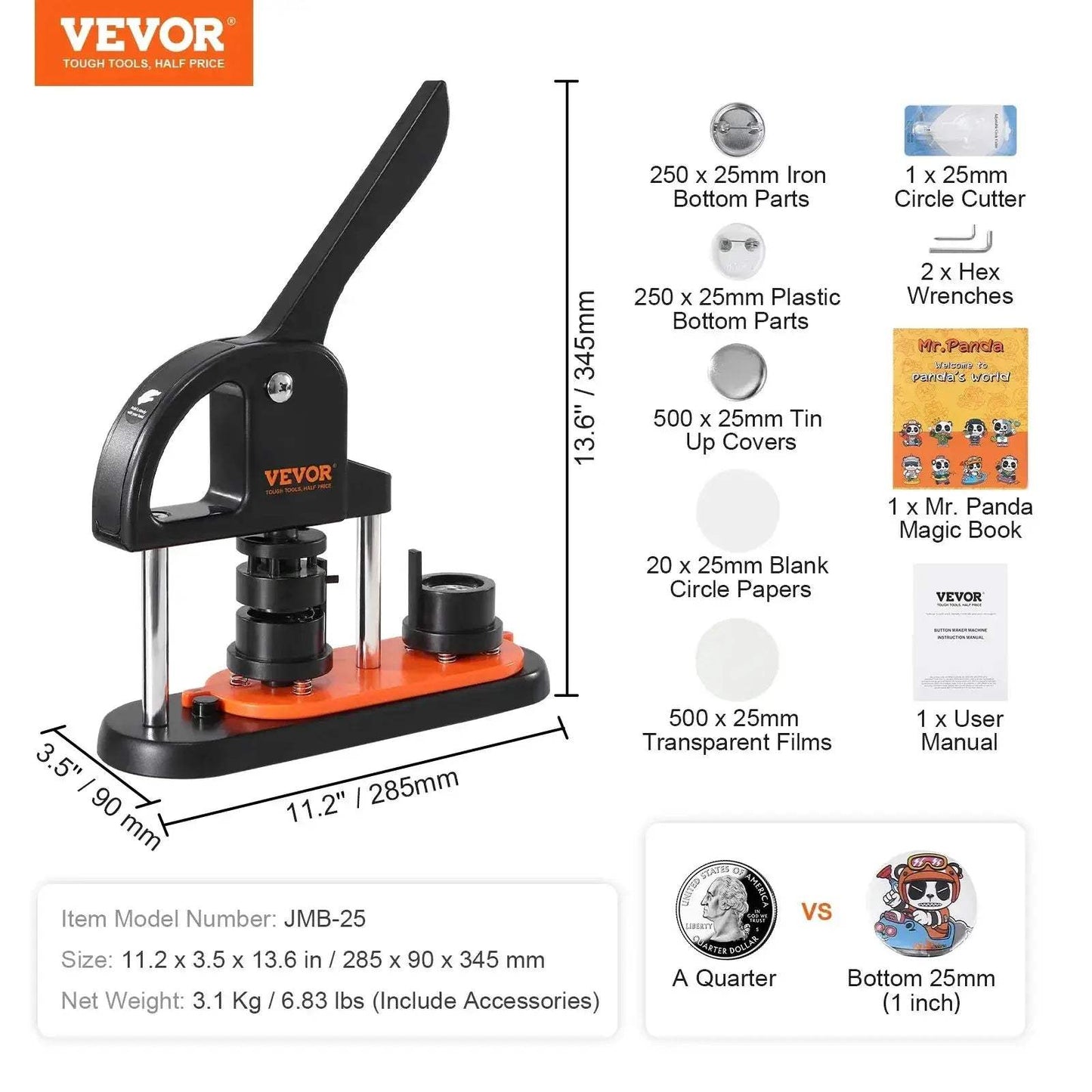 Versatile Button Maker Kit With 25 32 58 Pin System - ToylandEU