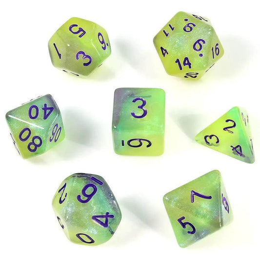 Vibrant Glow in the Dark Dice Set - 7 Colorful Options - ToylandEU™