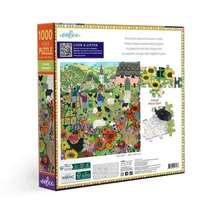 Village Orchard 1000 Piece Jigsaw Puzzle Recycled By eeBoo - ToylandEU