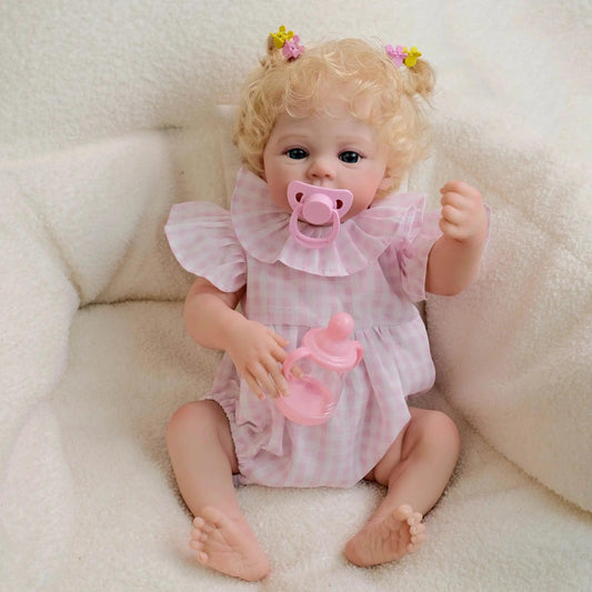 Vinyl Reborn Doll 18 Inch With Rooted Hair Veins - ToylandEU™