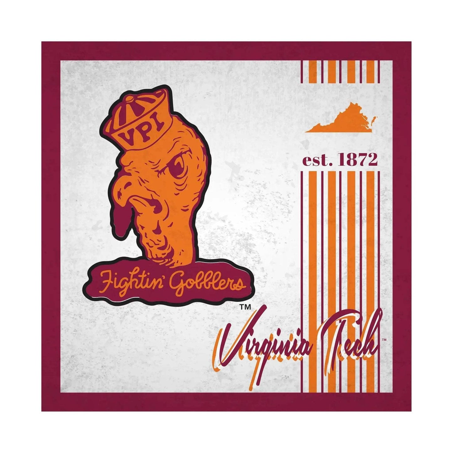 Virginia Tech Hokies Wood Sign 10 By 10 Album Design - ToylandEU™