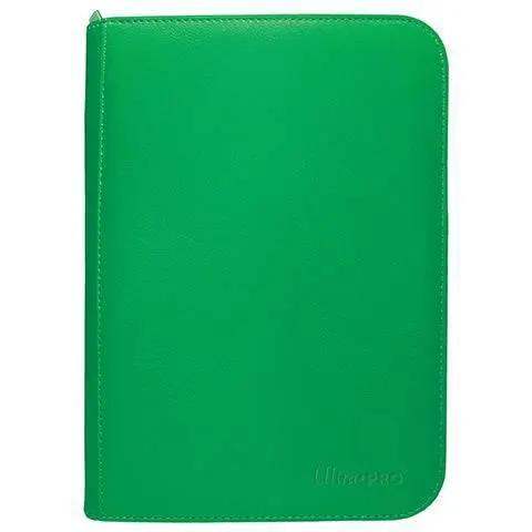 Vivid 4 Pocket Zippered PRO Binder Green Padded Leatherette - ToylandEU™