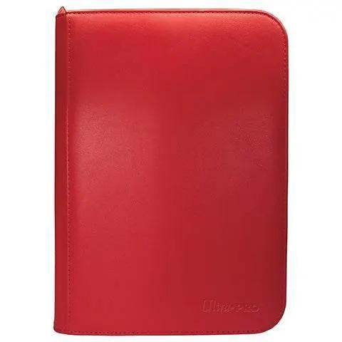 Vivid 4 Pocket Zippered PRO Binder Red Leatherette Cover - ToylandEU™