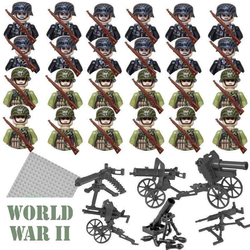 WWII Soldier Minifigures | Set of 24 | Toylandeu™