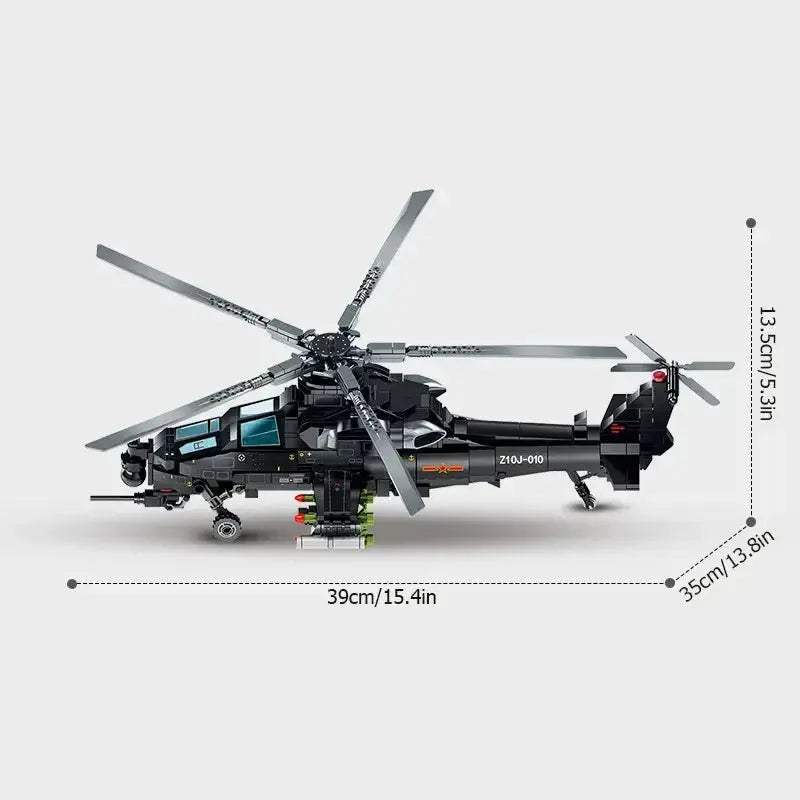 WZ10 Helicopter Building Blocks Military Model Kit - ToylandEU