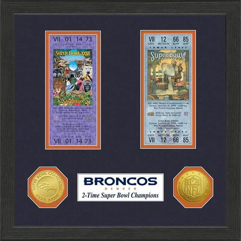 Denver Broncos Super Bowl Ticket Collection Plaque Bronze - ToylandEU™