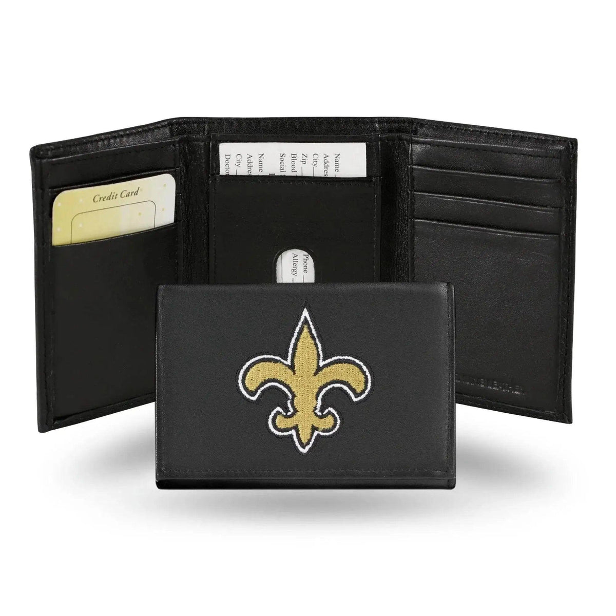 New Orleans Saints Wallet Trifold Leather Embroidered - ToylandEU™
