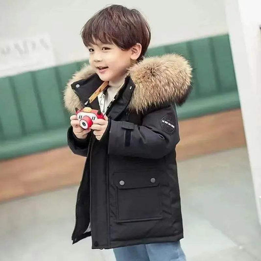 Warm Kids Padded Jacket Hooded Fur Collar Toyland EU - ToylandEU™