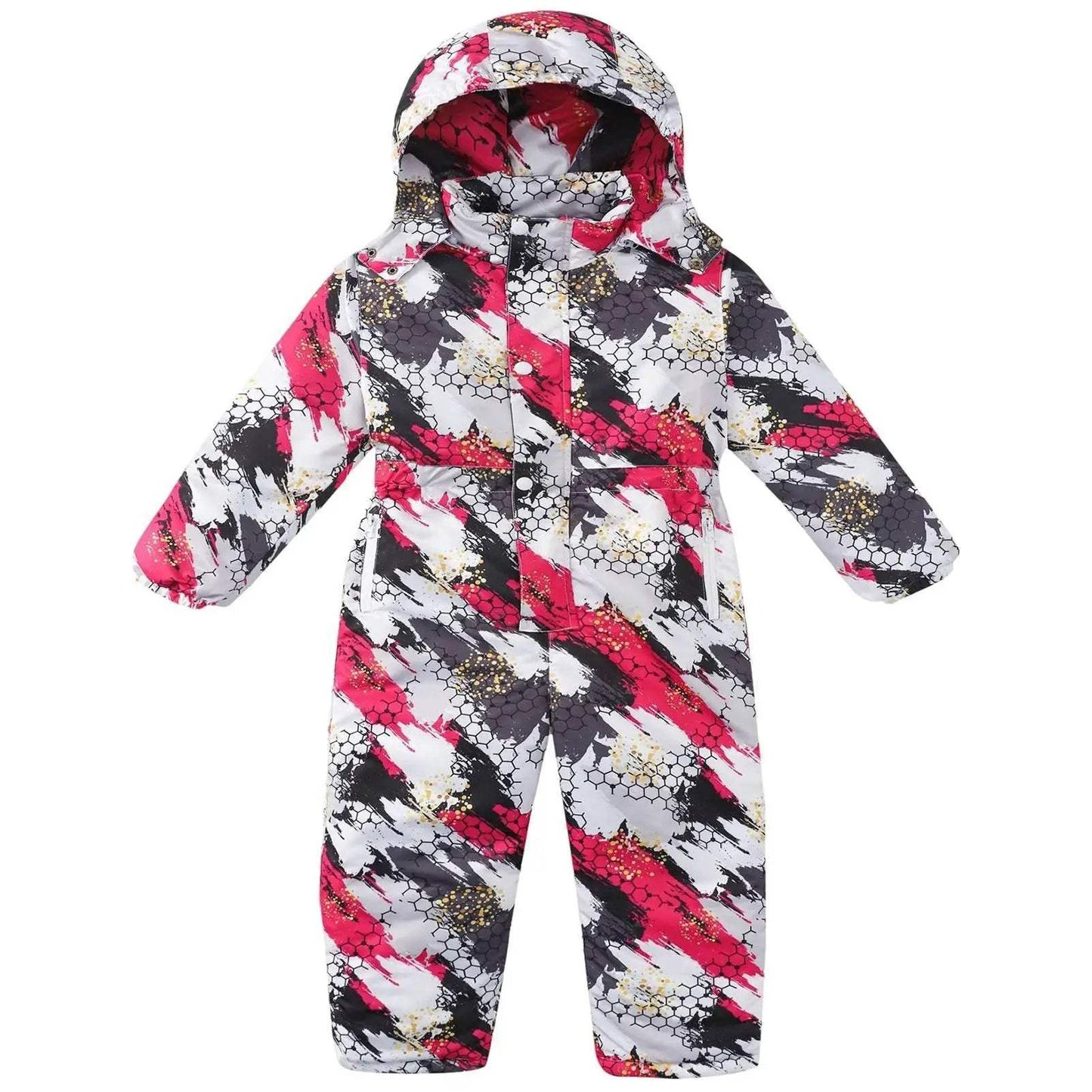 Warm Kids Ski Suit Hooded One Piece For Boys And Girls - ToylandEU