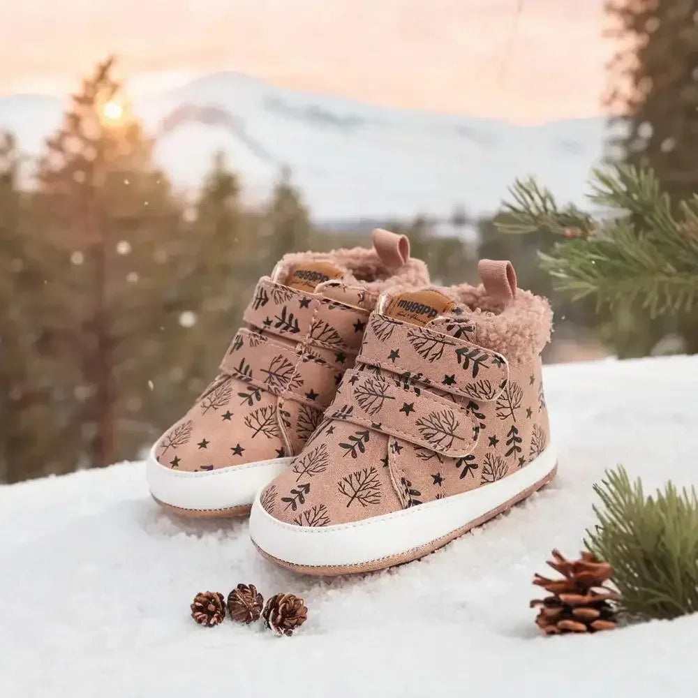 Warm Snow Boots For Babies Anti Slip Leather Fur Sole Newborns - ToylandEU